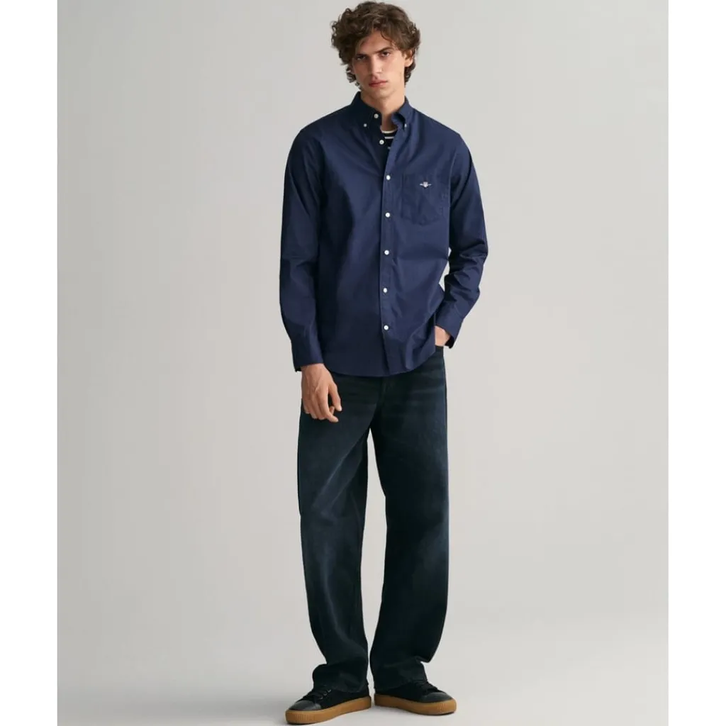 Shirts*Gant Fit Poplin Shirt in Blue