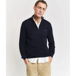 Knitwear*Gant Half Zip Jumper in Blue