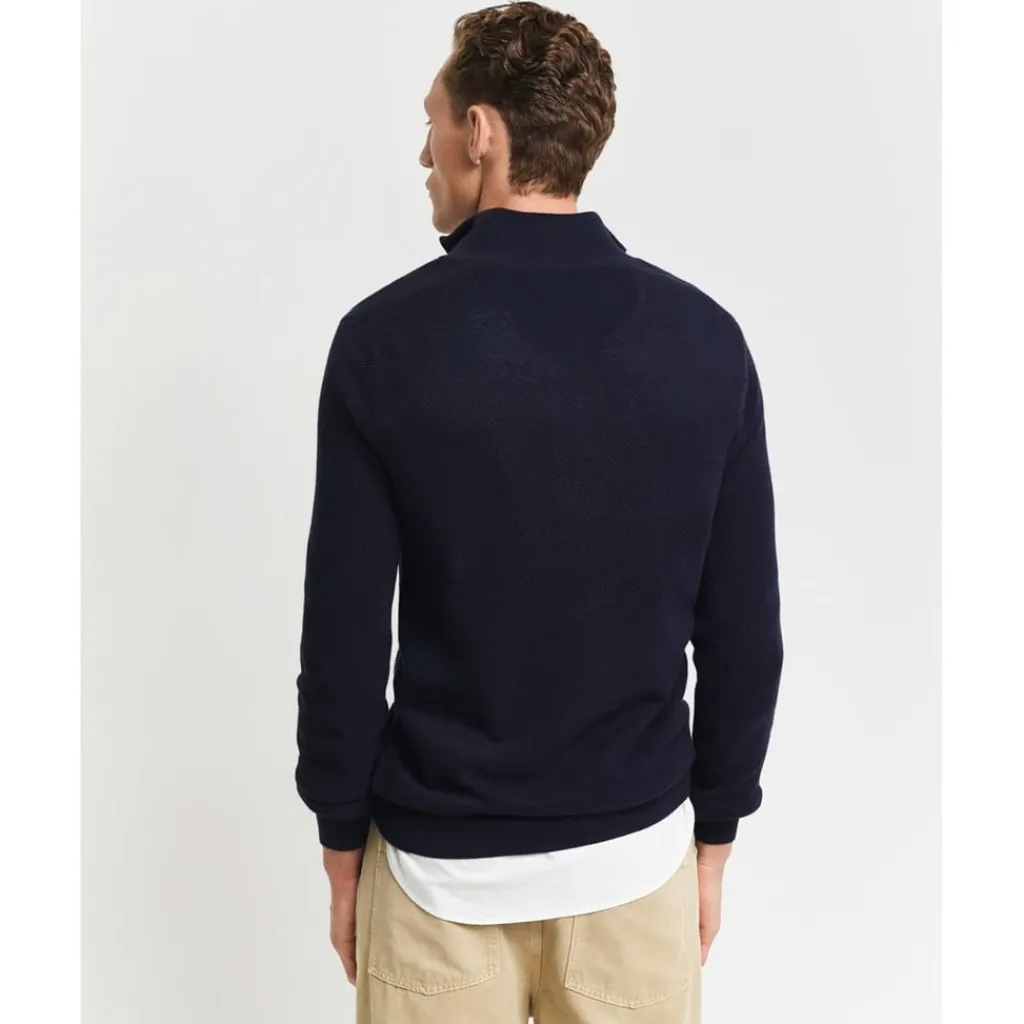 Knitwear*Gant Half Zip Jumper in Blue