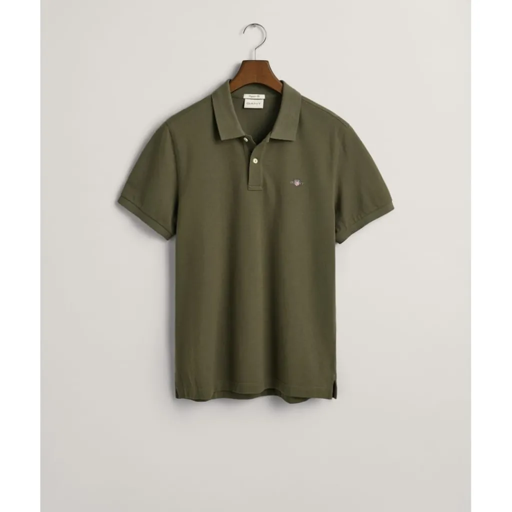 Polo Shirts*Gant Piqué Polo Shirt in Green