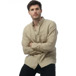 Shirts*Gant Regular Fit Garment Dyed Linen Shirt in Beige