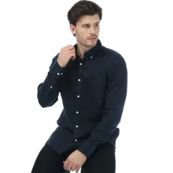 Shirts*Gant Regular Fit Garment Dyed Linen Shirt in Navy