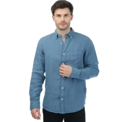 Shirts*Gant Regular Fit Garment Dyed Linen Shirt in Blue