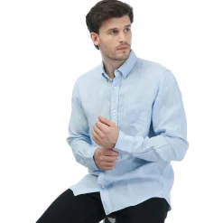 Shirts*Gant Regular Fit Linen Shirt in Blue