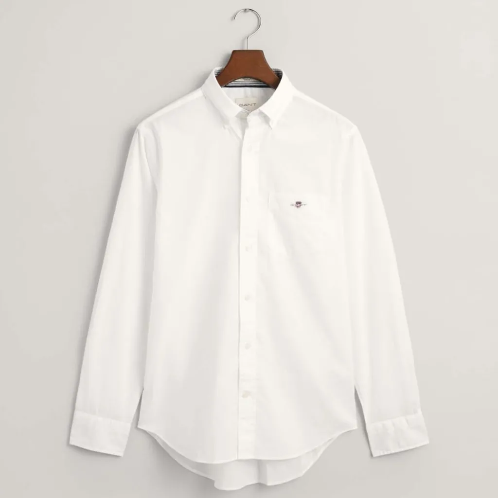 Shirts*Gant Regular Fit Poplin Archive Shield Shirt in White