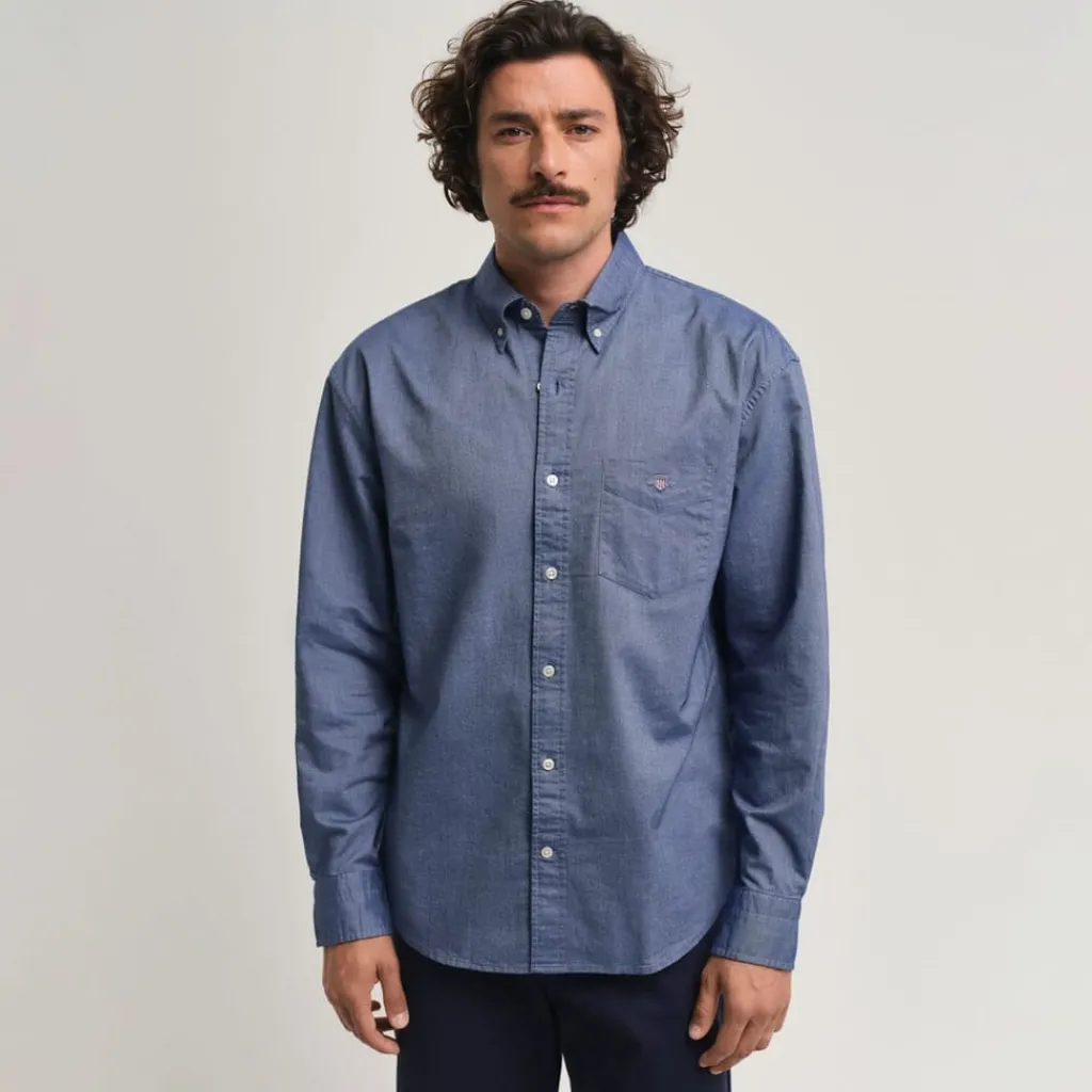 Shirts*Gant Relaxed Fit Oxford Shirt in Blue