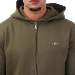 Sweatshirts*Gant Shield Logo Full Zip Hoodie in Green