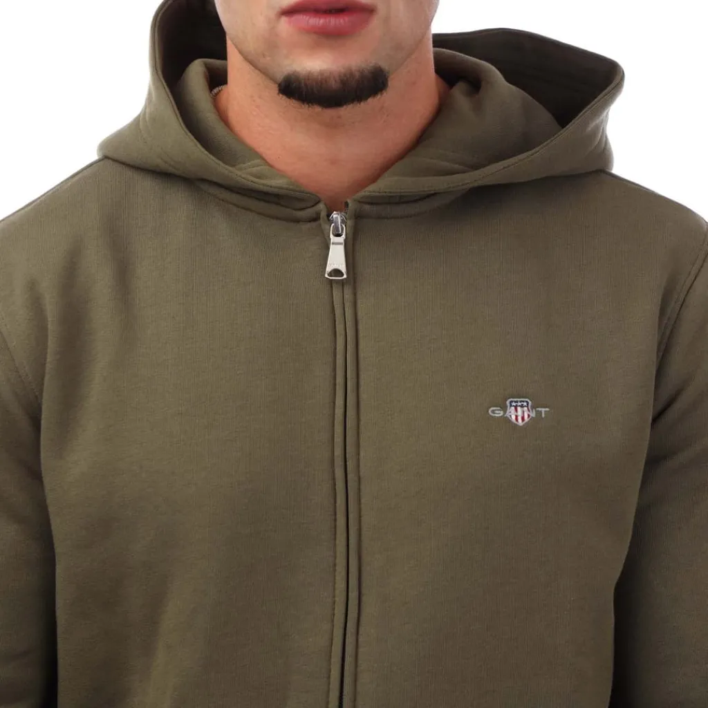 Sweatshirts*Gant Shield Logo Full Zip Hoodie in Green