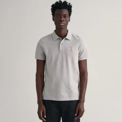 Polo Shirts*Gant Tonal Shield Polo Shirt in Grey