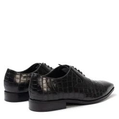 Footwear|Shoes*Giorgio Leather Croc Men Oxford Dress Brogue Shoes in Black