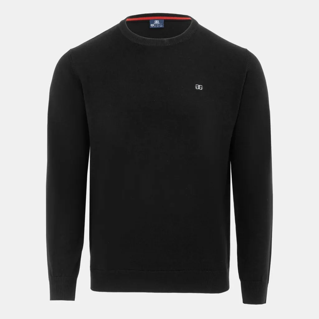 Knitwear*Giorgio Mens Crew Neck Sweater Knit in Black