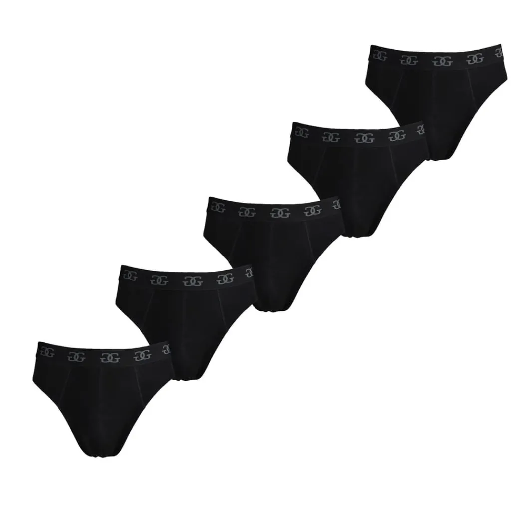 Underwear And Socks*Giorgio Mens Essential 5 Pack Briefs in Black