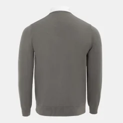 Knitwear*Giorgio Mens Mock V Neck Knitted Sweater in Grey