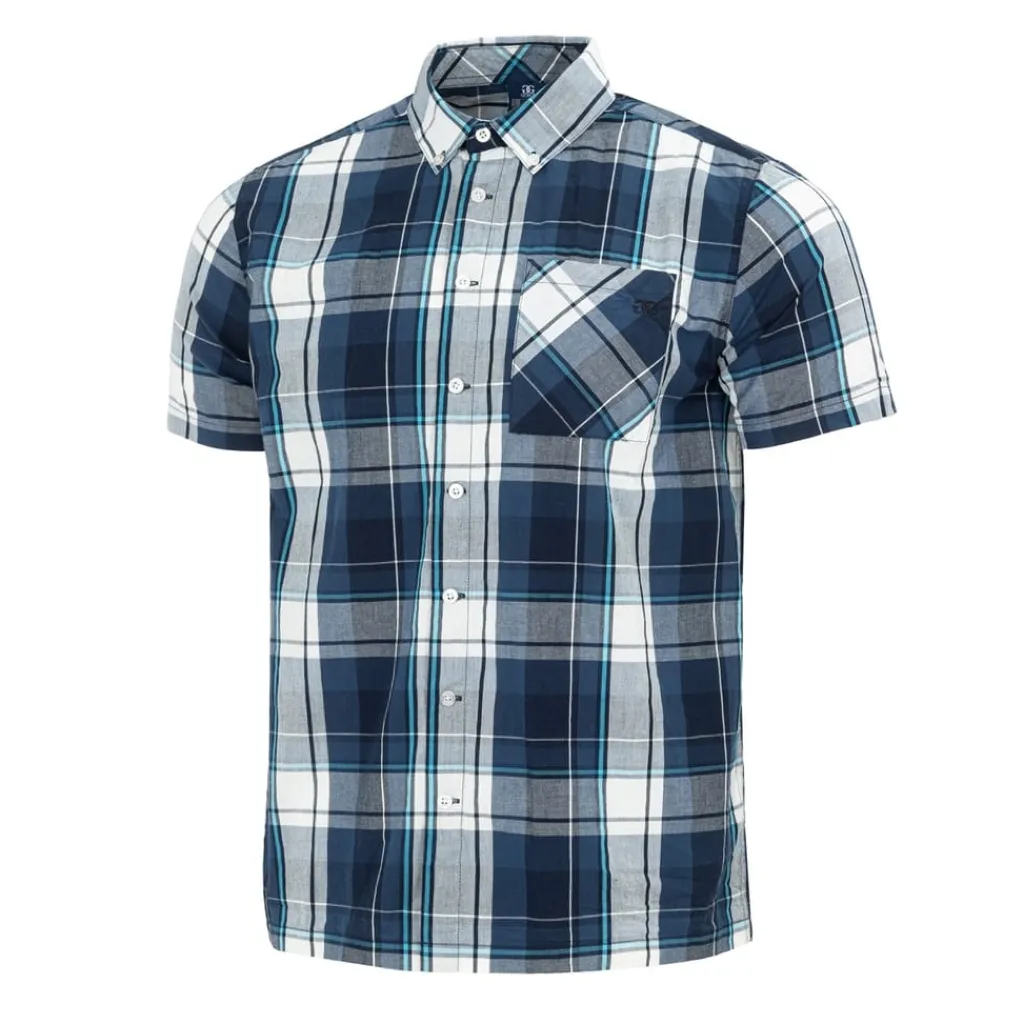 Shirts*Giorgio Mens Short Sleeve Check Shirt in Blue