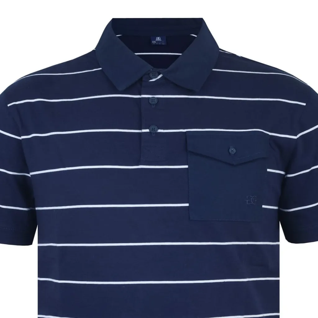 Polo Shirts*Giorgio Stripe Polo in Blue