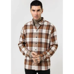 Shirts*Good For Nothing Check Flannel Shirt Rust in Orange