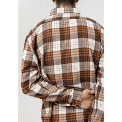 Shirts*Good For Nothing Check Flannel Shirt Rust in Orange