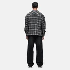 Shirts*Good For Nothing Wool Check Overshirt Charcoal in Grey