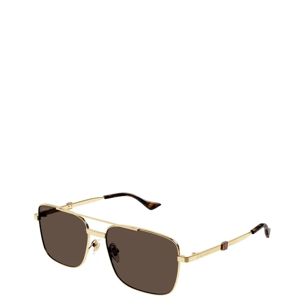 Sunglasses*Gucci Web Pattern Sunglasses in Gold