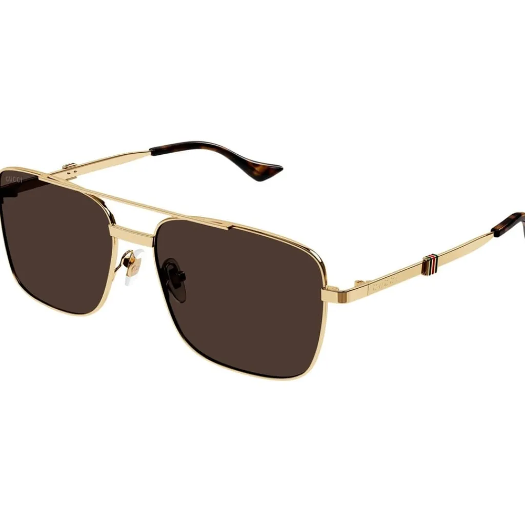 Sunglasses*Gucci Web Pattern Sunglasses in Gold