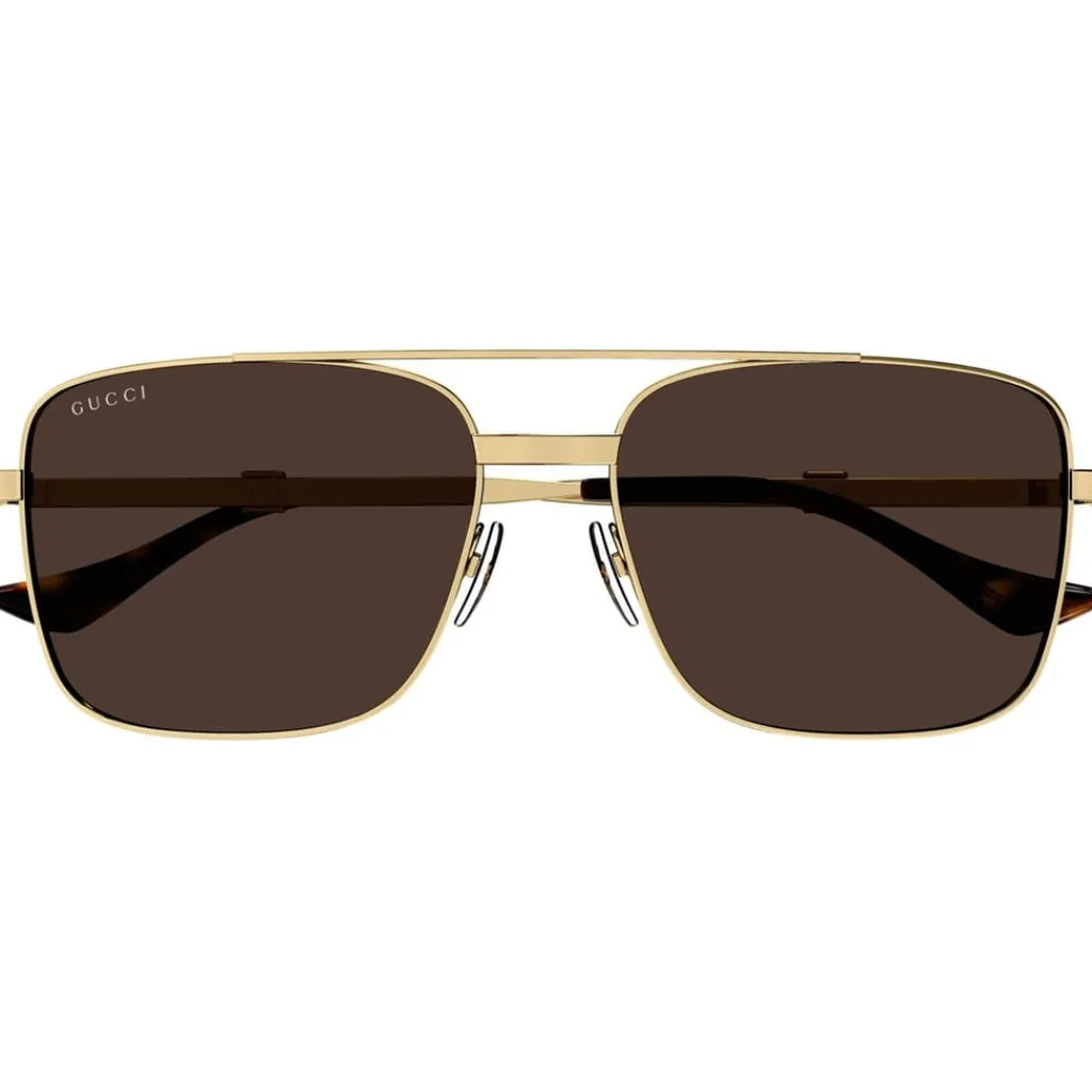 Sunglasses*Gucci Web Pattern Sunglasses in Gold