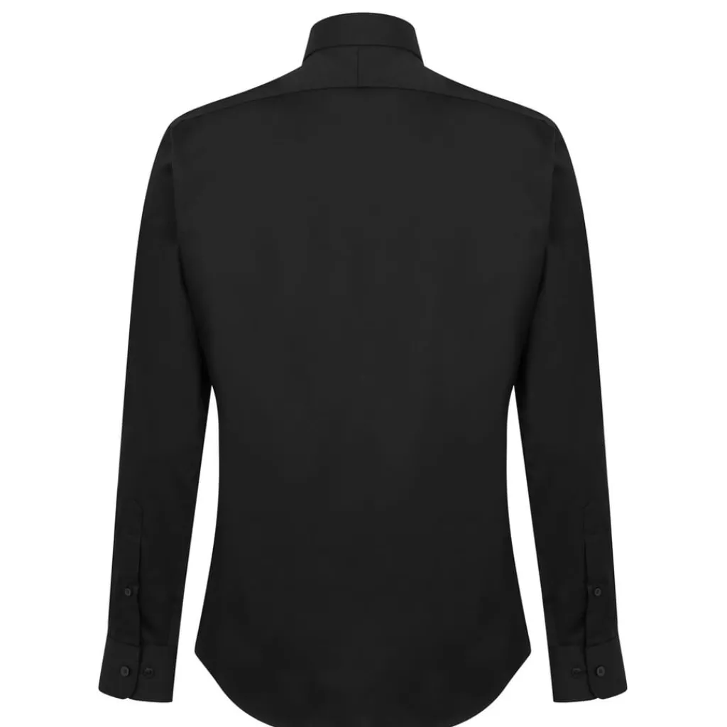 Shirts*Haines and Bonner Slim Fit Regular Collar SaT-Shirtn Shirt in Black