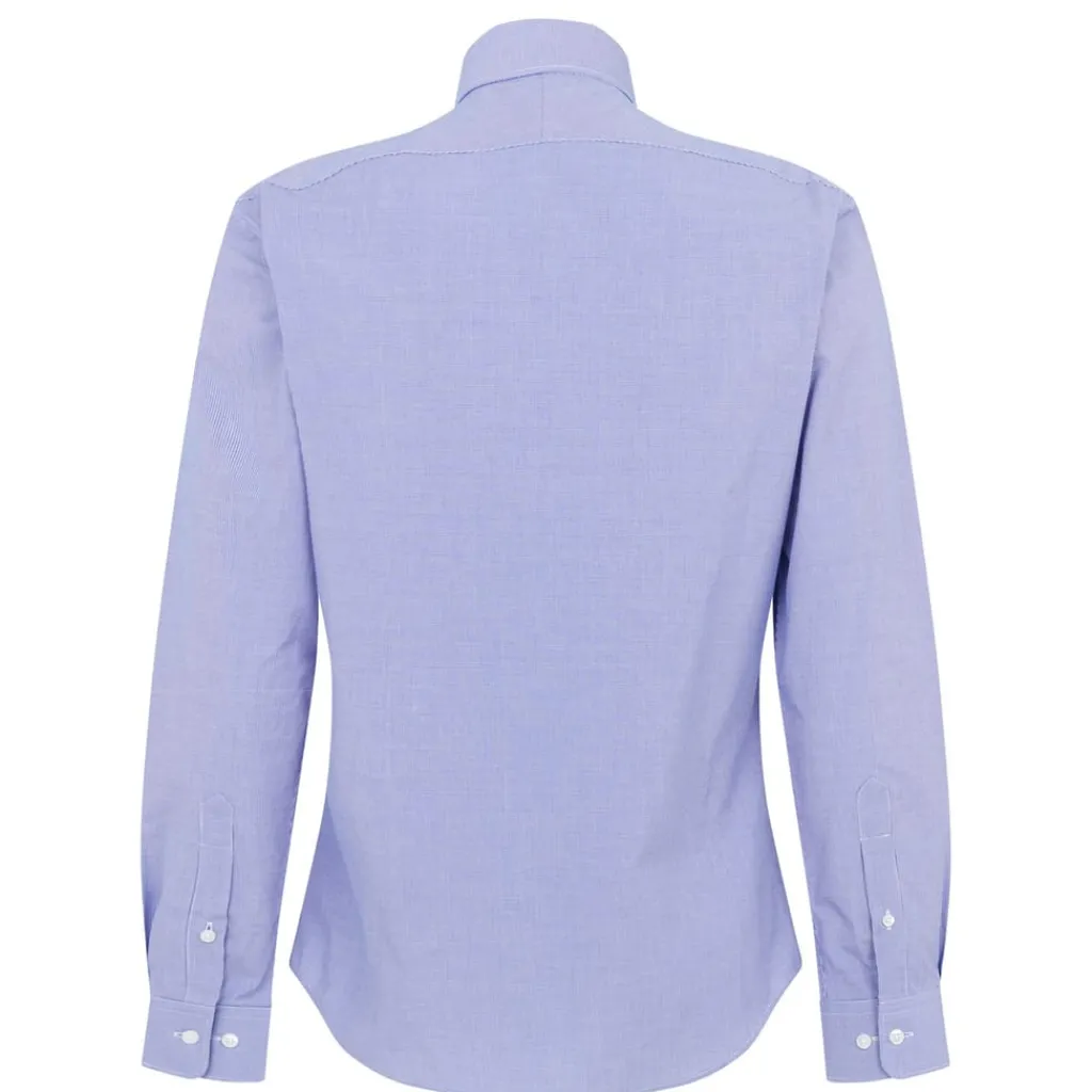 Shirts*Haines and Bonner Tailored Regular Collar Puppytooth Shirt in Blue