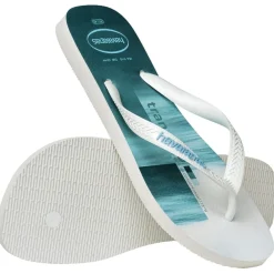 Beach Shoes*Havaianas Surfer in White