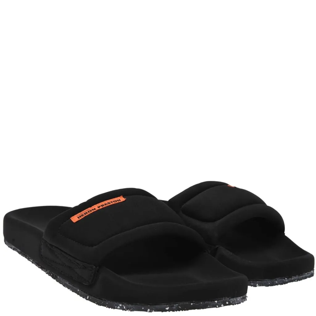 Beach Shoes*Heron Preston Fabric Sliders in Black