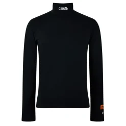 Knitwear*Heron Preston Long Sleeve Slim Fit Lettering Sweater in Black