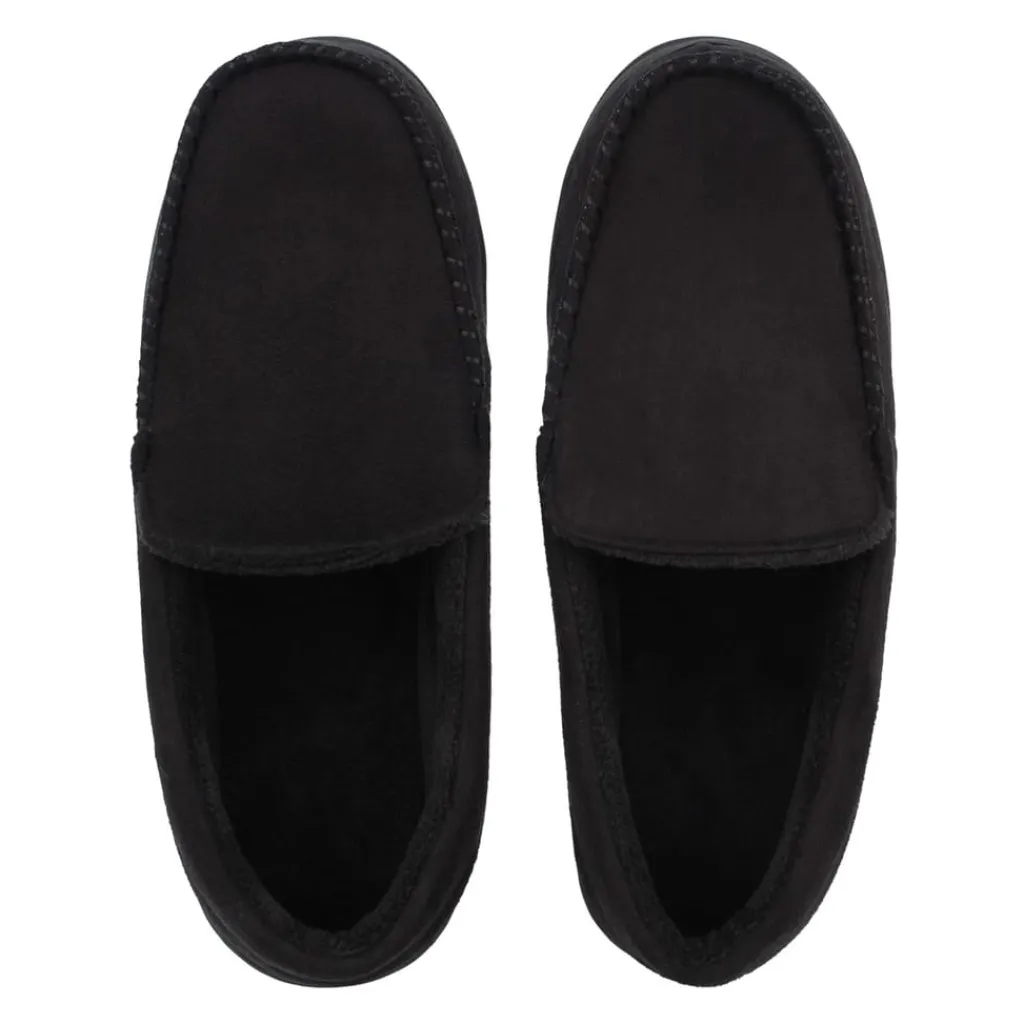 Slippers*Howick Moccasin Slippers in Black