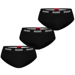Underwear And Socks*Hugo 3 Pack of Hip Briefs in Black