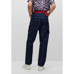 Jeans*Hugo Contrast Stitch Denim Jeans in Blue