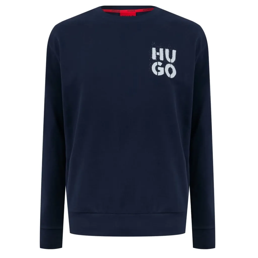 Underwear And Socks*Hugo Crew Neck Long Sleeve Relaxed Fit Sweatshirt in Blue