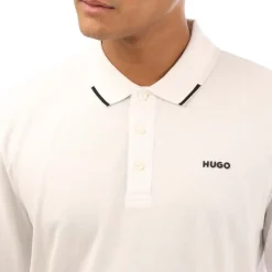 Polo Shirts*Hugo Derrikos Logo Detail Polo Shirt in Natural