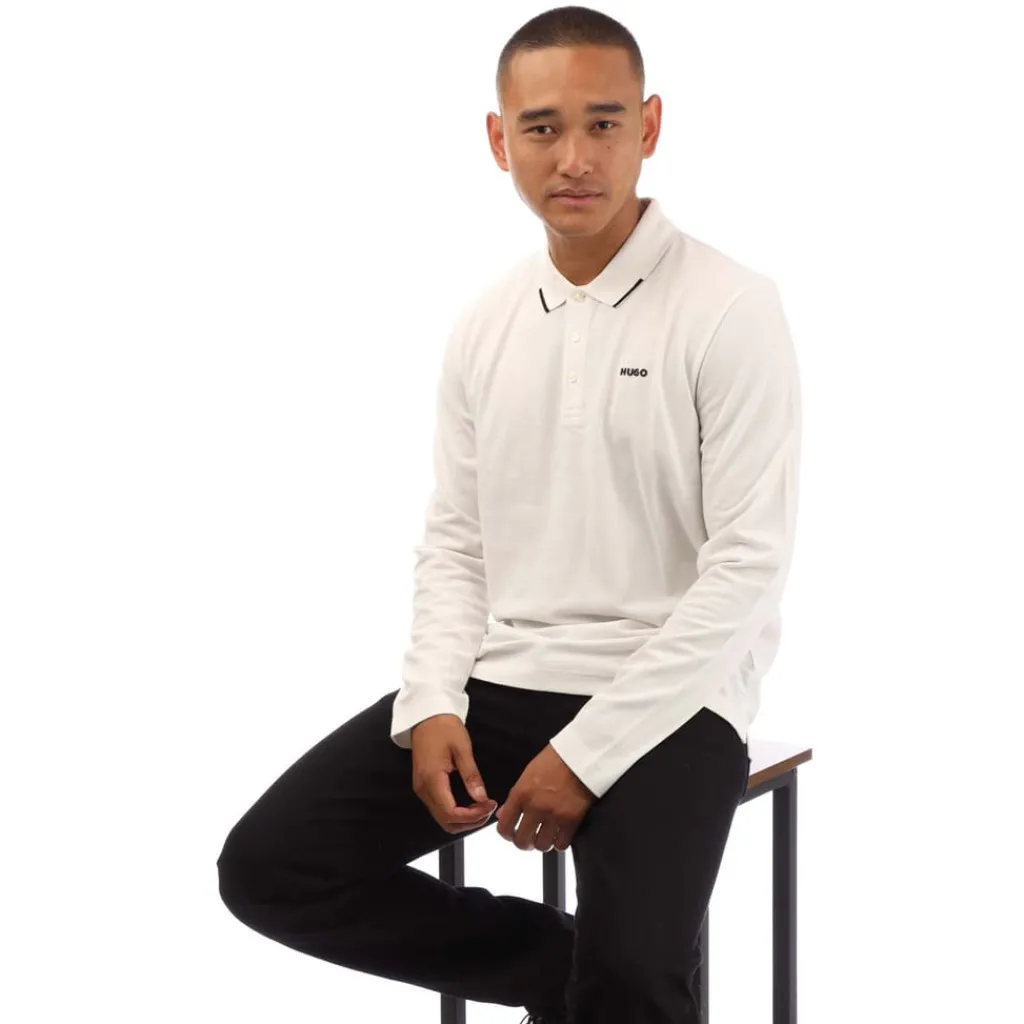 Polo Shirts*Hugo Derrikos Logo Detail Polo Shirt in Natural
