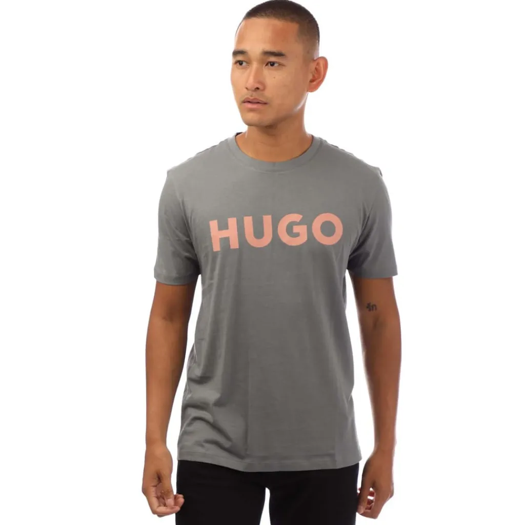 T-Shirts And Vests*Hugo Dulivio Logo Print T-Shirt in Grey