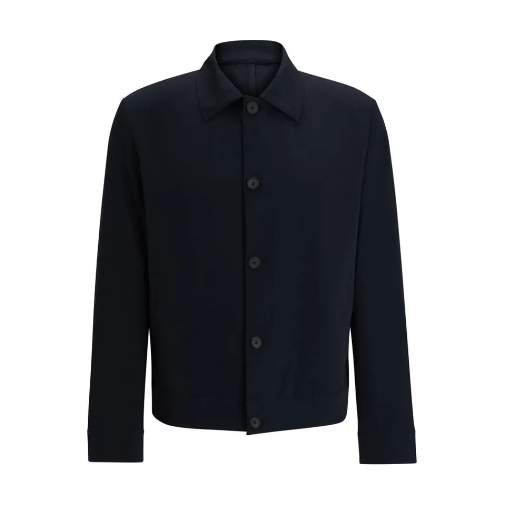 Coats And Jackets*Hugo Hellys Slim-Fit Overshirt in Dark Blue