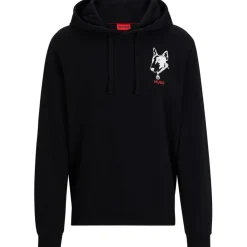 Hoodies*Hugo Hooded Dog Graphic Sweatshirt in Black