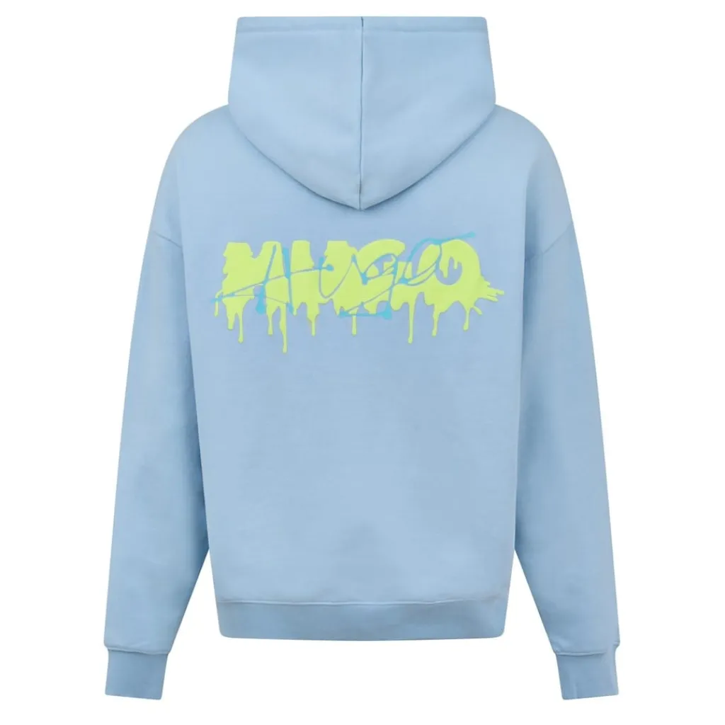 Hoodies*Hugo Hooded Relaxed Fit Long Sleeve Sweatshirt in Blue