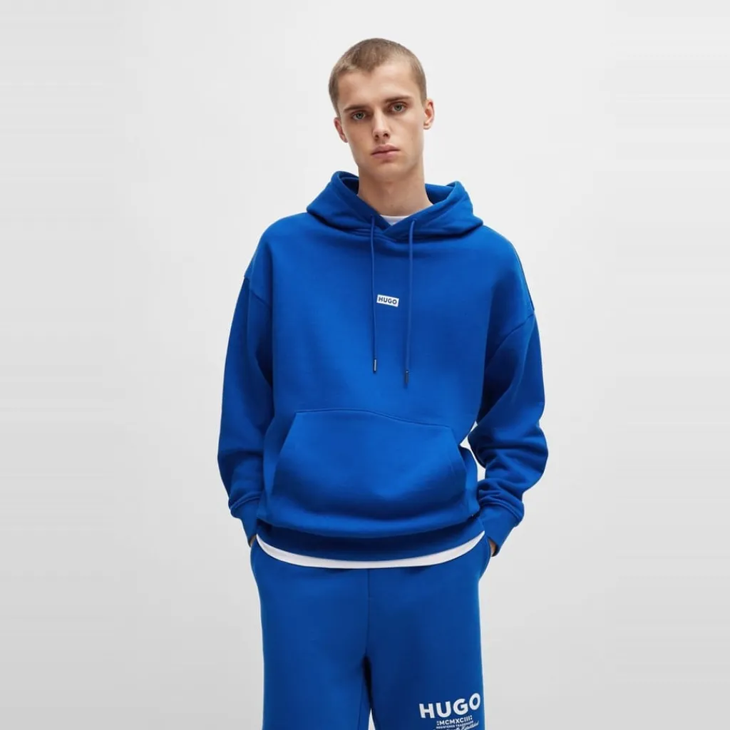 Hoodies*Hugo Hooded Relaxed Fit Long Sleeve Sweatshirt in Blue