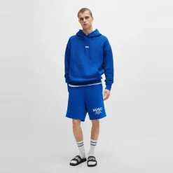 Hoodies*Hugo Hooded Relaxed Fit Long Sleeve Sweatshirt in Blue