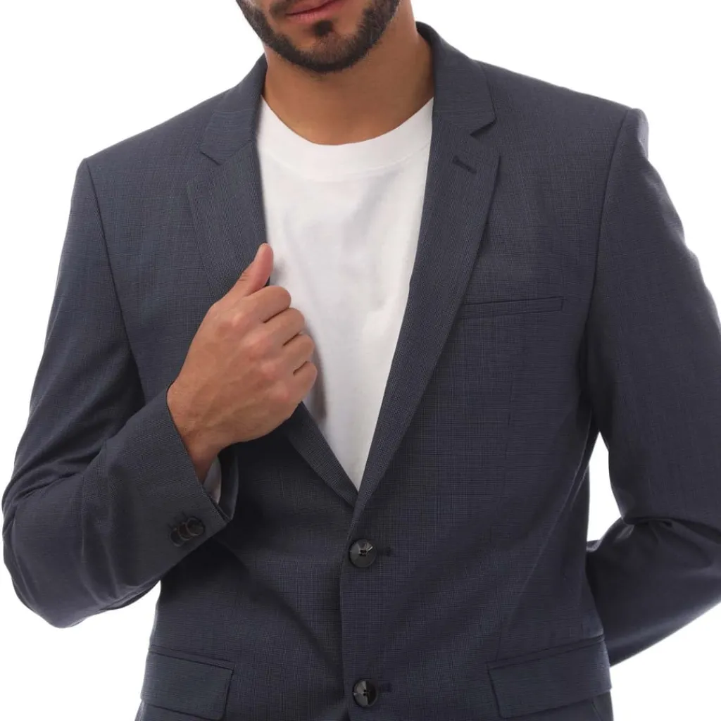 Coats And Jackets*Hugo Houndstooth Extra Slim-Fit Jacket in Dark Blue