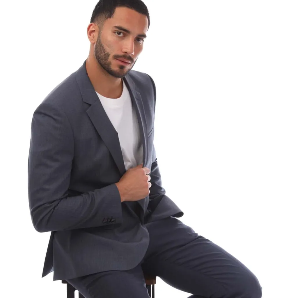 Coats And Jackets*Hugo Houndstooth Extra Slim-Fit Jacket in Dark Blue