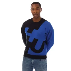 Sweatshirts*Hugo Knitted Crewneck Sweatshirt in Blue