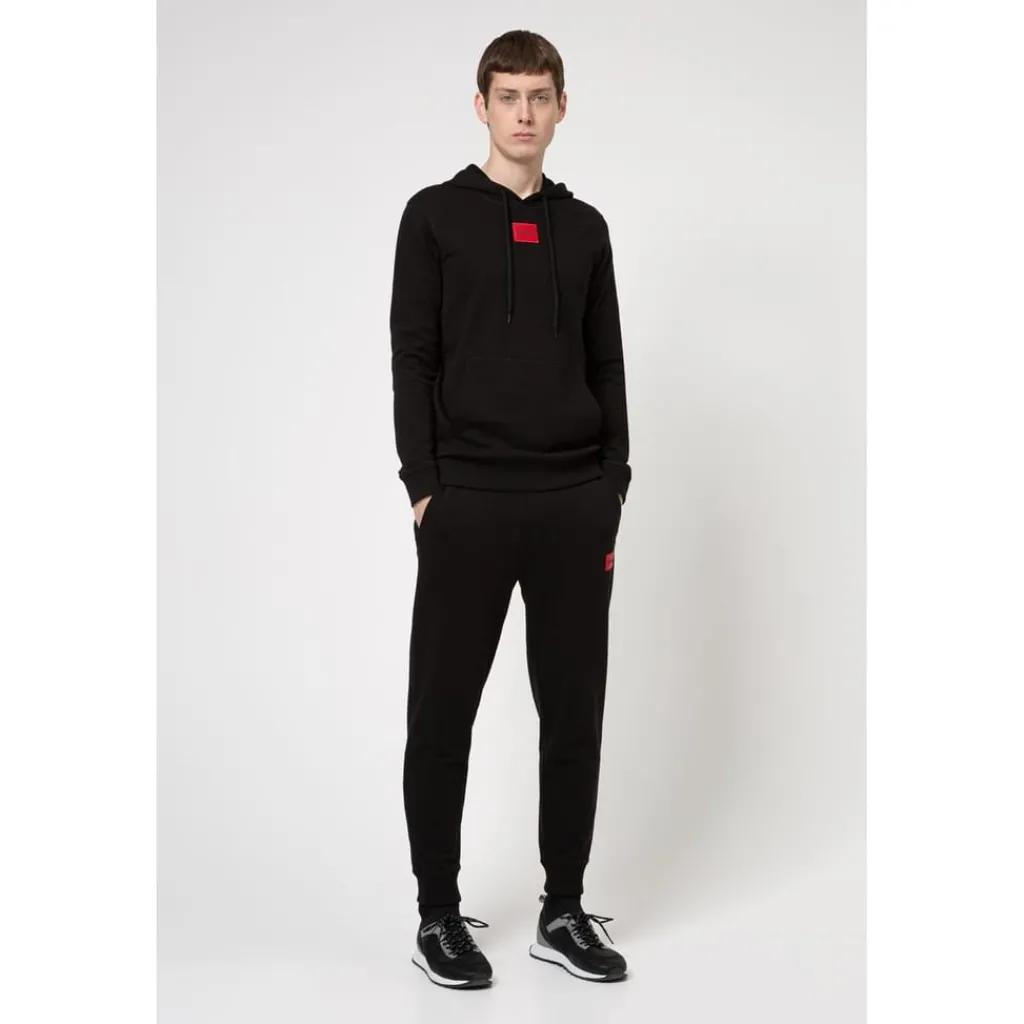 Hoodies*Hugo Label Cotton Terry Hoodie in Black