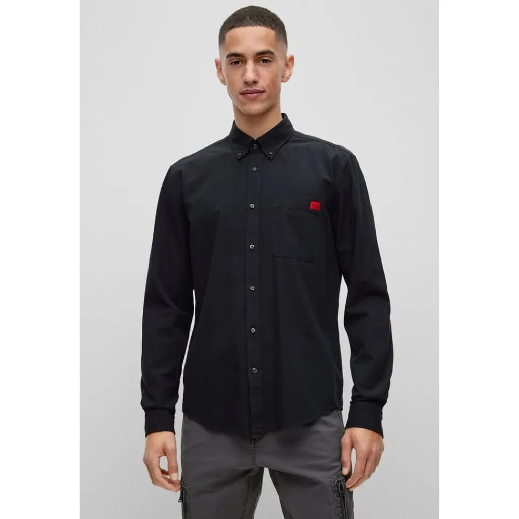 Shirts*Hugo Long Sleeve Shirt in Black