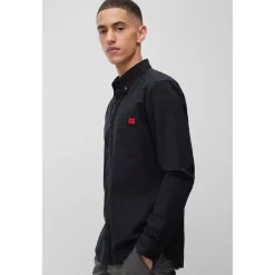 Shirts*Hugo Long Sleeve Shirt in Black
