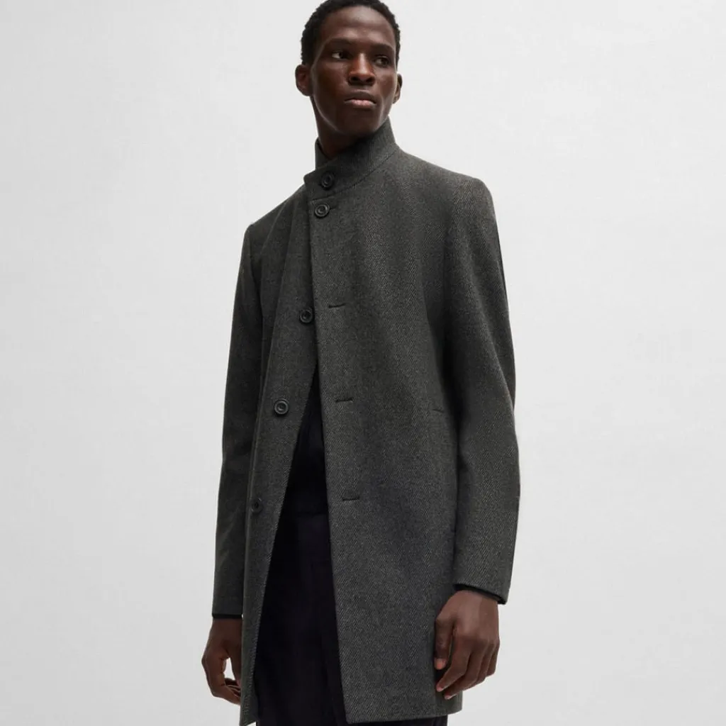 Coats And Jackets*Hugo Mintrax2441 Regular-Fit Formal Coat in Grey