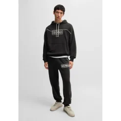 Sweatshirts|Hoodies*Hugo Noiderhood Chain Stitch Logo Hoodie in Black